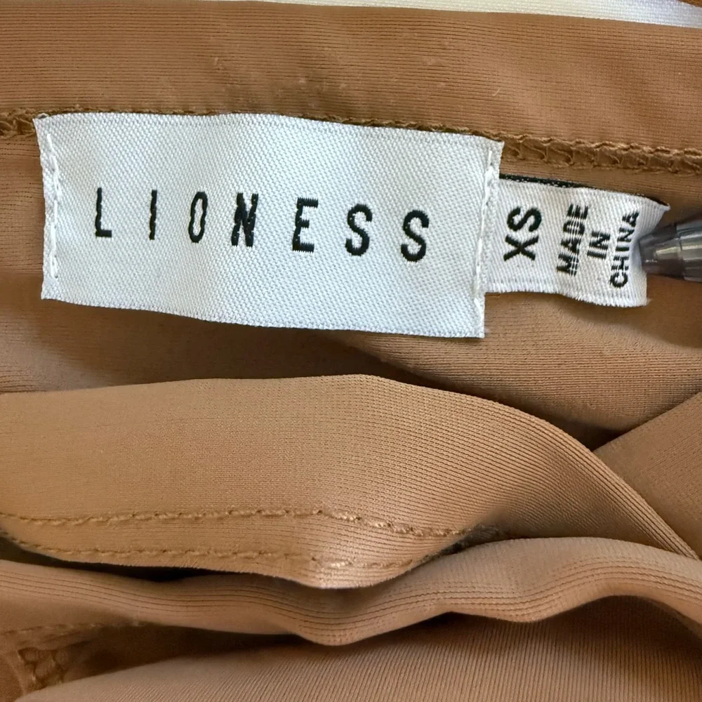 LIONESS Brown Bikini Set - Classic Scoop Top & 2 Waistband Bottom - XS